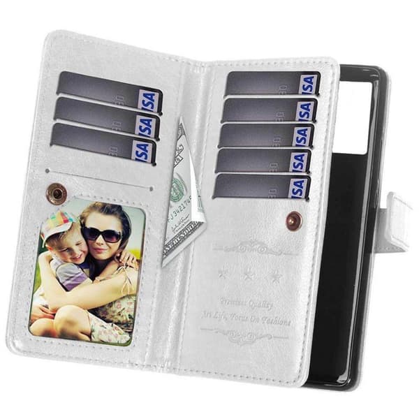 Dobbeltflip Flexi 9-kort Samsung Galaxy Note 20 Ultra : farve - hvid