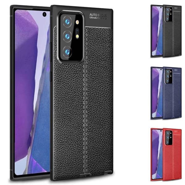 Lædermønstret TPU cover Samsung Galaxy Note 20 Ultra : farve - blå