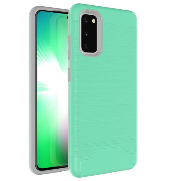 Samsung Galaxy S20 - Skal med Kortfack Grön Grön