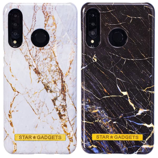 Huawei P30 Lite - Cover / Beskyttelse Marble Black