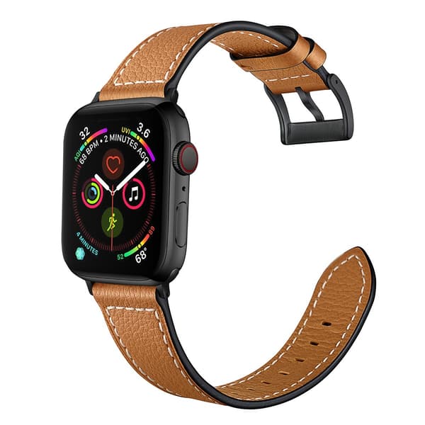 Klassiskt Läderarmband Apple Watch 42/44/45/49 mm Cognac
