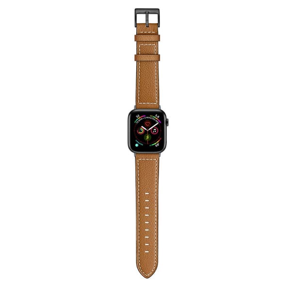 Klassiskt Läderarmband Apple Watch 42/44/45/49 mm Cognac