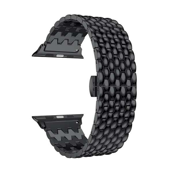 Metallarmband i Fjärilspänne Apple Watch 42/44/45/49 mm Svart