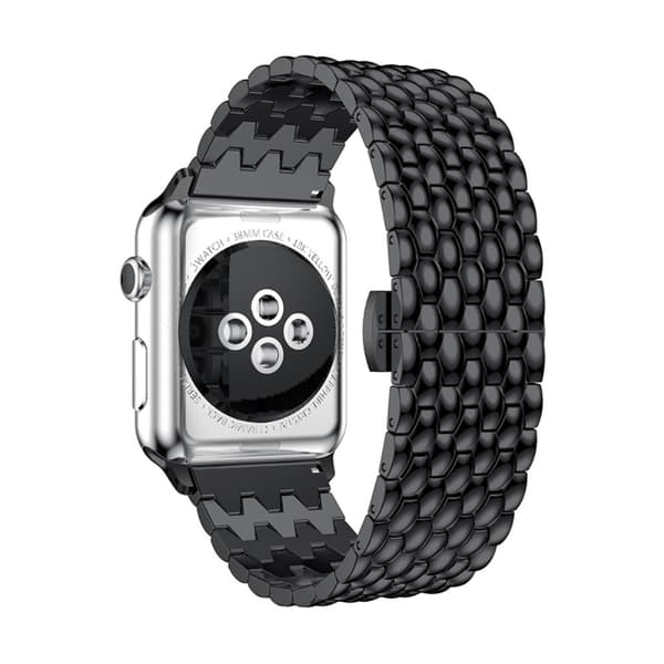 Metallarmband i Fjärilspänne Apple Watch 42/44/45/49 mm Svart