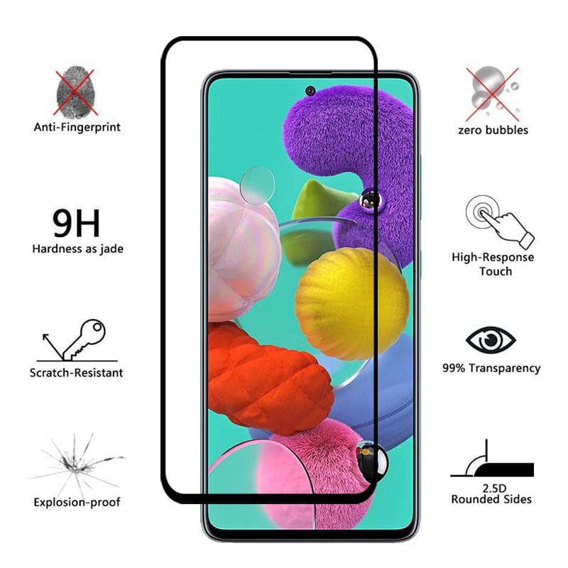 iCoverCase | Samsung Galaxy A51 | Full Cover Skjermebeskytter