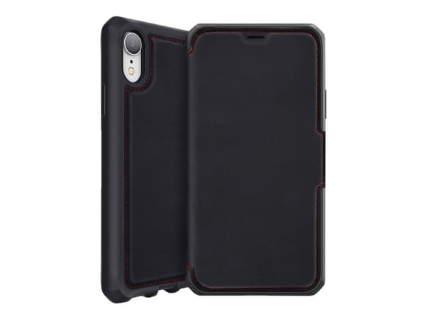 ITSKINS HYBRID // FOLIO - Lommebok for mobiltelefon - helnarvet lær - svart, rød - for Apple iPhone XR