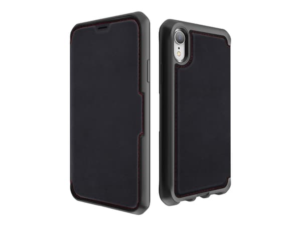 ITSKINS HYBRID // FOLIO - Lommebok for mobiltelefon - helnarvet lær - svart, rød - for Apple iPhone XR