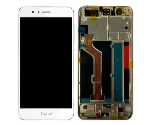 Huawei Honor 8 skärm LCD Komplett med ram - Vit