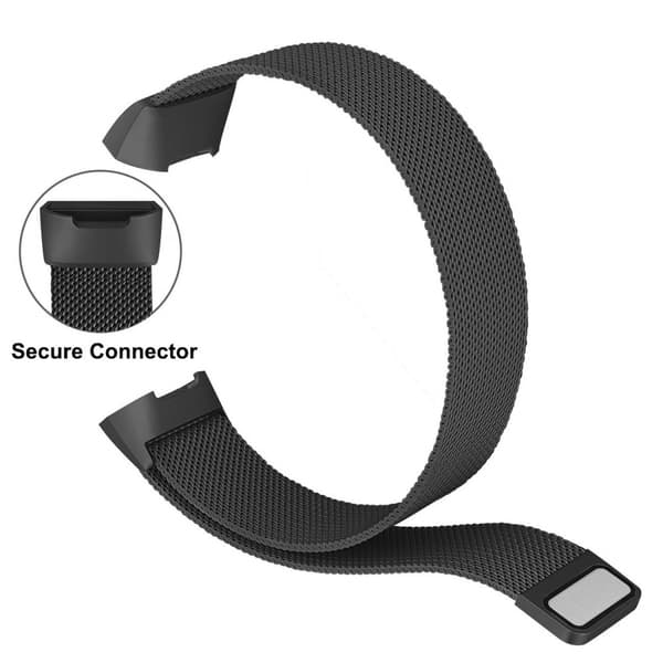 Milanese Loop Armband Fitbit Charge 3/4 Svart