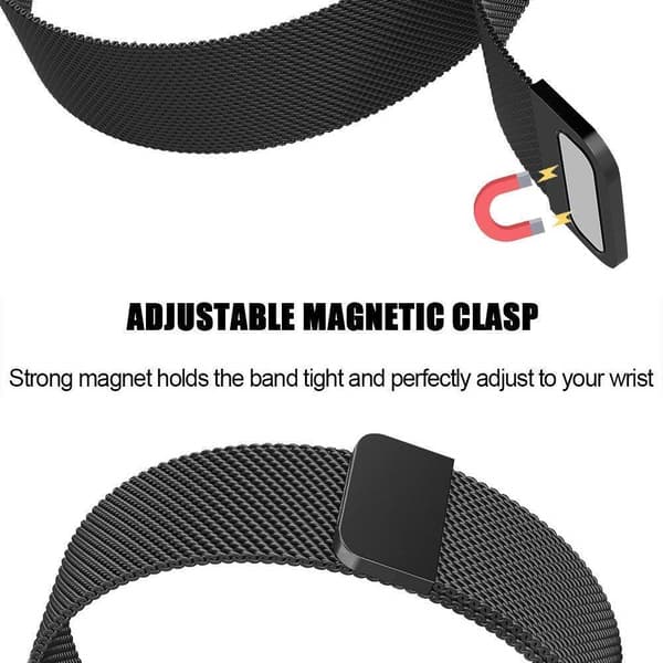 Milanese Loop Armband Fitbit Charge 3/4 Svart