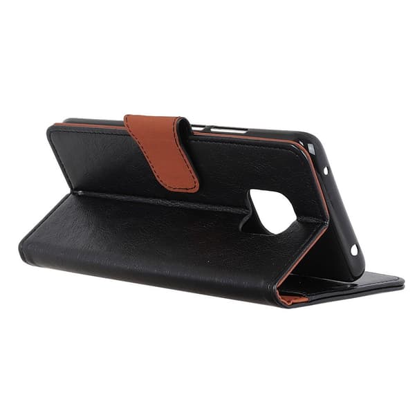 Kuvioitu jaettu lompakkokotelo Xiaomi Redmi Note 9 Prolle - Musta