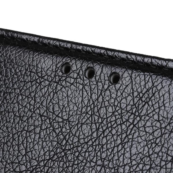 Textured Split Wallet Case for Xiaomi Redmi Note 9 - Black