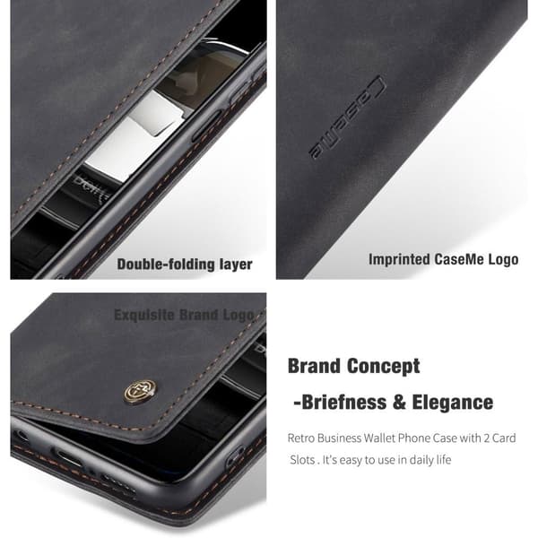 CASEME Plånboksfodral Xiaomi Redmi Note 9 Pro - Svart