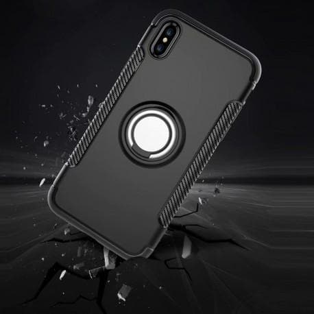 iPhone XR Praktisk stødsikker etui med ringholder V2
