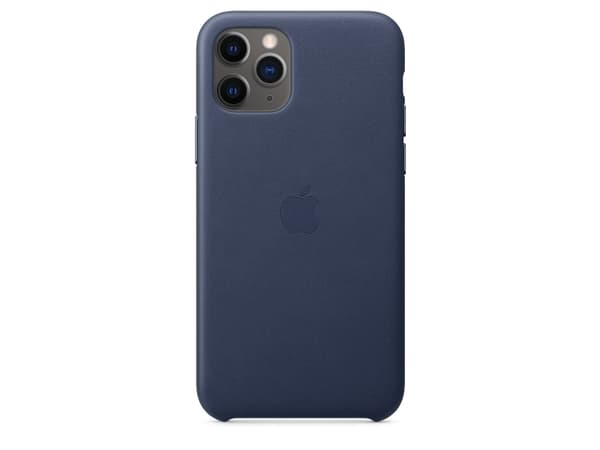 Apple - Baksidesskydd för mobiltelefon - läder - midnattsblå - för iPhone 11 Pro