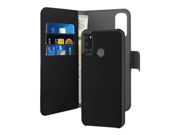 PURO Eco-leather - Lommebok for mobiltelefon - økolær - svart - for Samsung Galaxy A21s