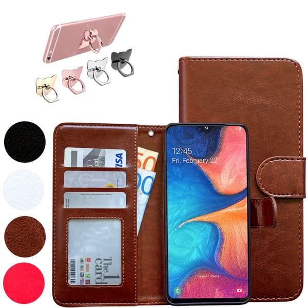Skydda Din Samsung A10 Med Läderfodral Pink