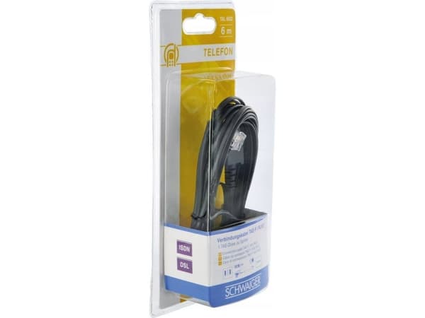 Schwaiger - Telefonkabel - TAE-F til RJ-12 - 10 m - sort