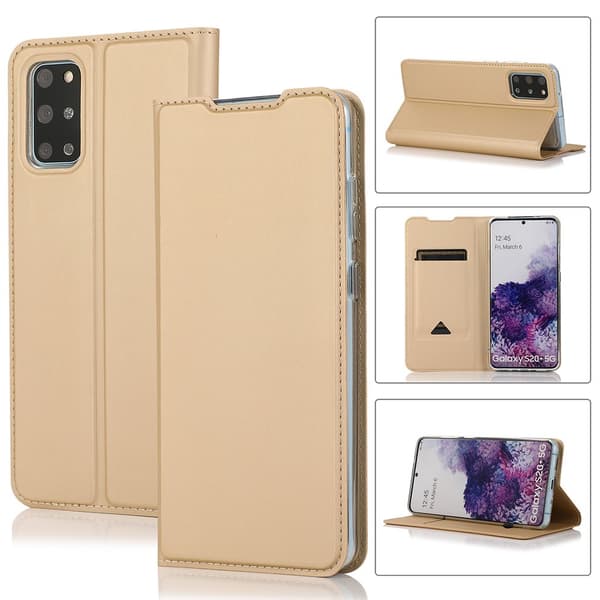 Samsung Galaxy S20 Plus - Elegant Smidigt Plånboksfodral Guld