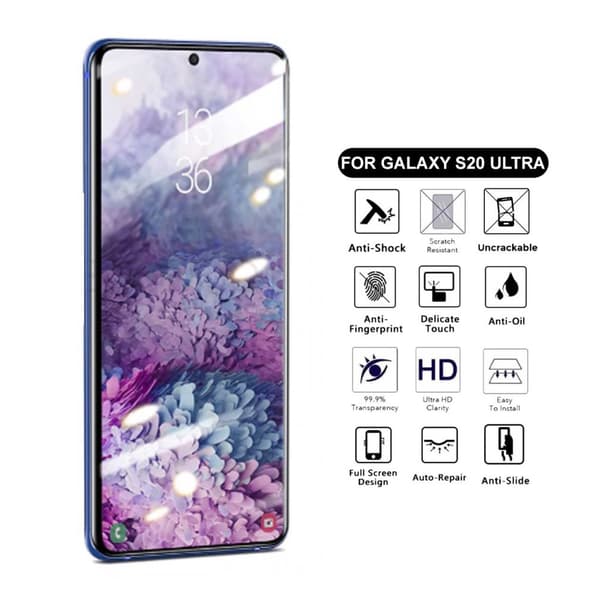 Kattava Galaxy S20 Ultra -näytönsuoja NanoEdge Protective muovi