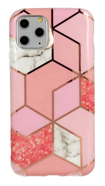 iPhone 11Pro Skal - Marmor Geometry Rosa