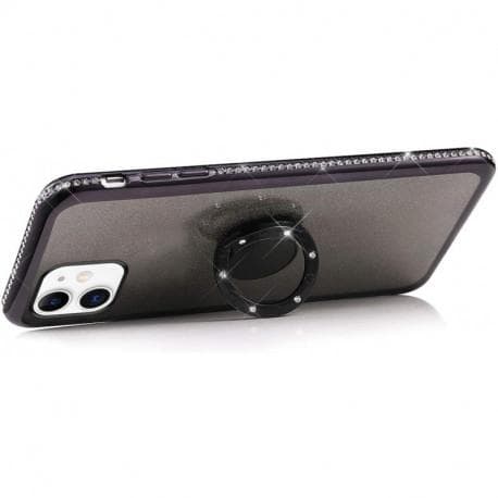 iPhone 12 Eksklusivt støtdempende deksel med ringholder Rhinestone