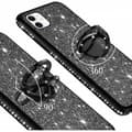 Miniatyrbilde 9 av 10: iPhone 12 Eksklusivt støtdempende deksel med ringholder Rhinestone