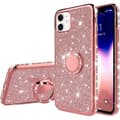 Miniatyrbilde 7 av 10: iPhone 12 Eksklusivt støtdempende deksel med ringholder Rhinestone