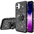 Miniatyrbilde 6 av 10: iPhone 12 Eksklusivt støtdempende deksel med ringholder Rhinestone