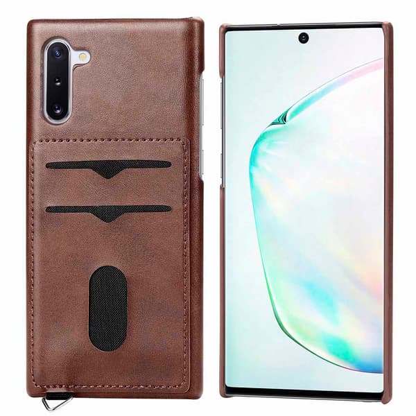 Samsung Galaxy Note10 - Praktiskt Skal med Kortfack (LEMAN) Brun
