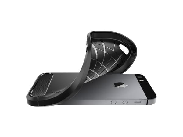 Spigen 041CS20167, Suojus, Apple, iPhone SE, Musta