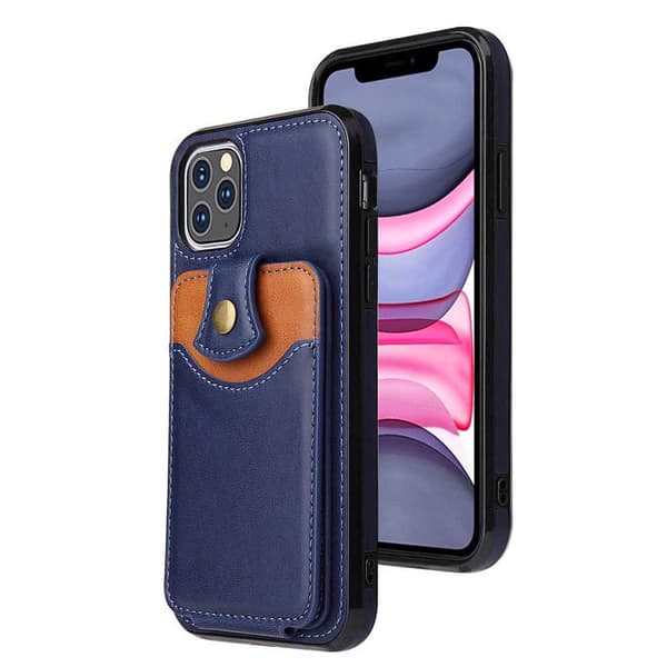 iPhone 11 Pro Max - Effektfullt Skal med Kortfack Mörkblå
