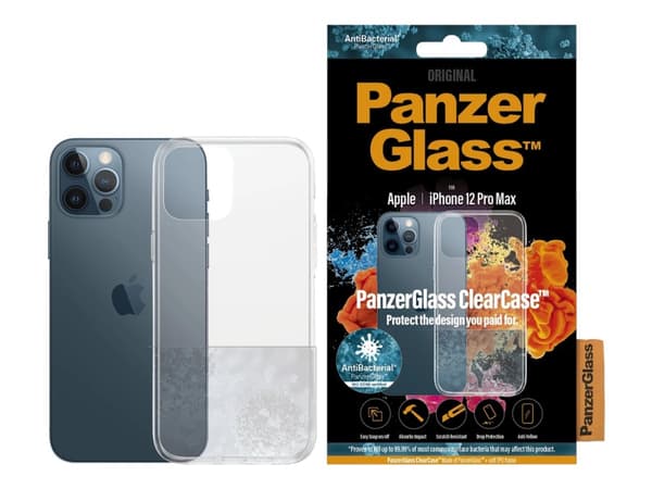 PanzerGlass ClearCase - Baksidedeksel for mobiltelefon - herdet glass, termoplast-polyuretan (TPU) - for Apple iPhone 12 Pro Max
