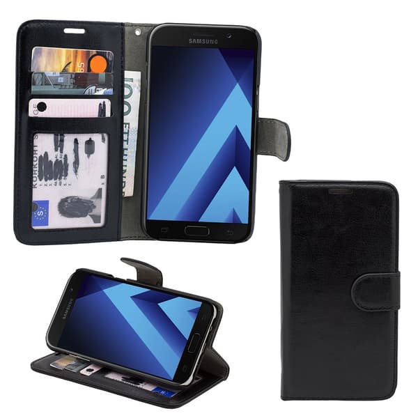 Mukavuutta & Suojaa Galaxy A3 - Nahkakotelo!