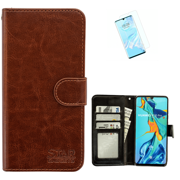 Huawei P30 Pro - Læder cover / Beskyttelse Black