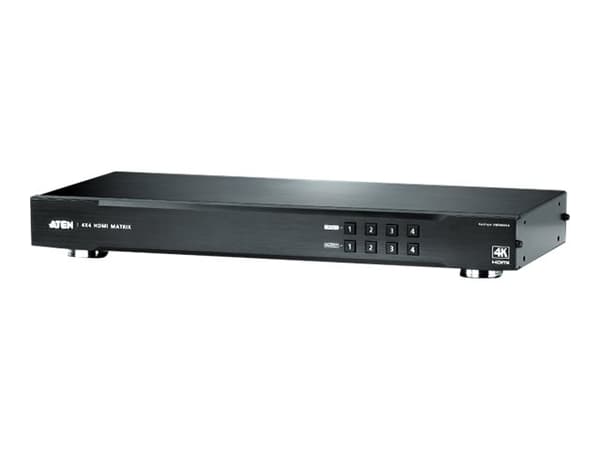 ATEN VanCryst 4 x 4 4K HDMI Matrix Switch VM0404HA - Video-/ljudomkopplare - skrivbordsmodell, rackmonterbar