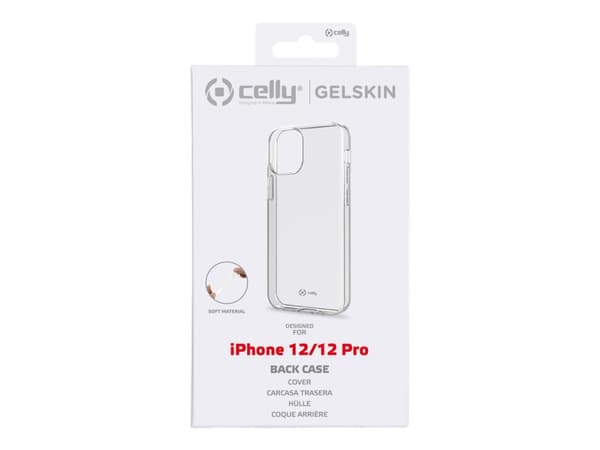 Celly Gelskin - Baksidesskydd för mobiltelefon - termoplastisk polyuretan (TPU) - transparent - för Apple iPhone 12, 12 Pro