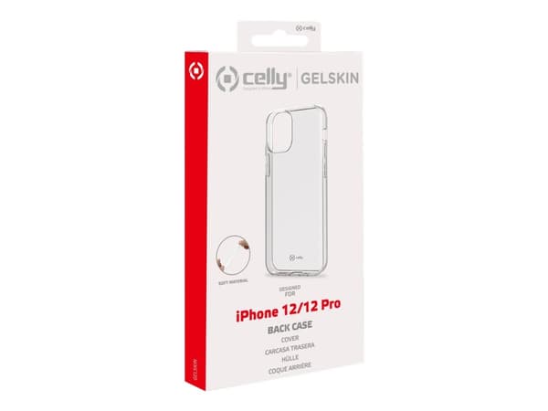 Celly Gelskin - Baksidesskydd för mobiltelefon - termoplastisk polyuretan (TPU) - transparent - för Apple iPhone 12, 12 Pro