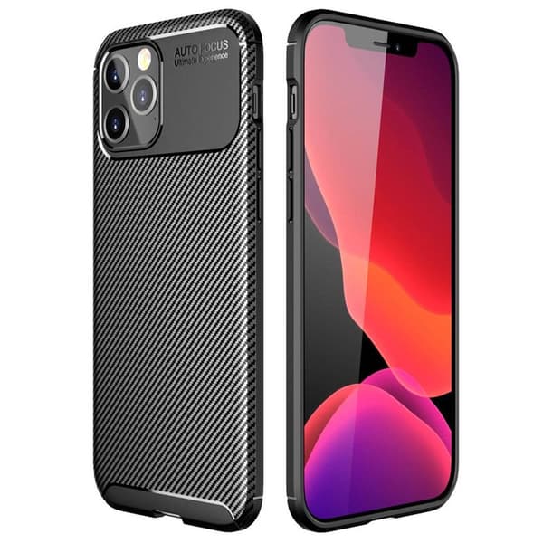 Carbon silikon deksel Apple iPhone 12 Pro Max (6.7") : Farge - Svart