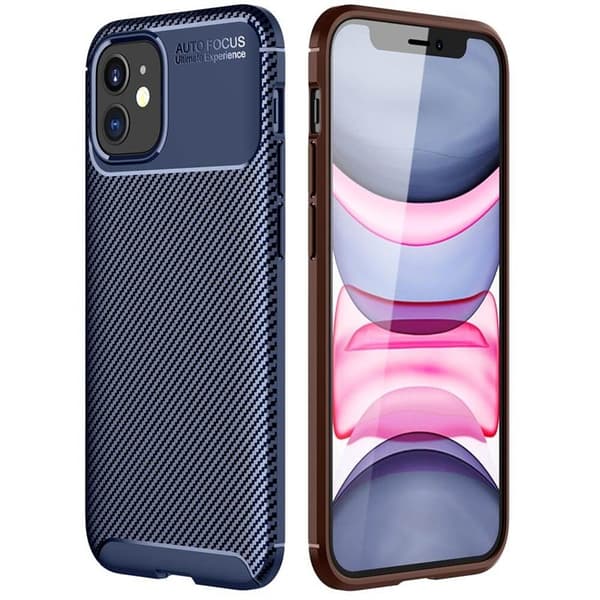 Carbon silikone cover Apple iPhone 12 (6.1") : farve - blå