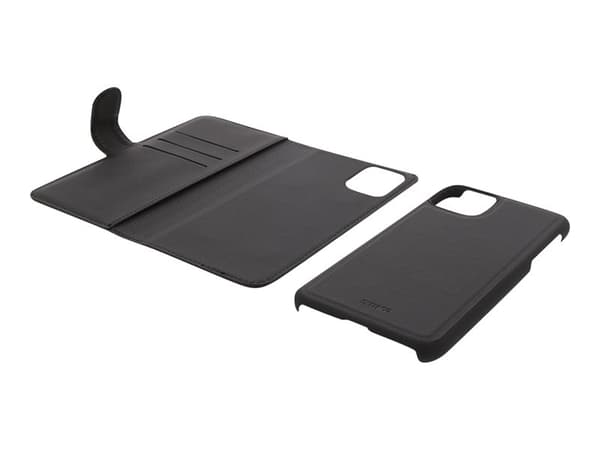 DELTACO Mobility Wallet Case 2-in-1 - Lommebok for mobiltelefon - veganlær - svart - 6.7" - for Apple iPhone 12 Pro Max