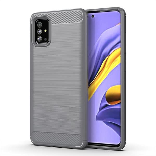 SKALO Samsung A51 Armor Carbon Iskunkestävä TPU suojakuori