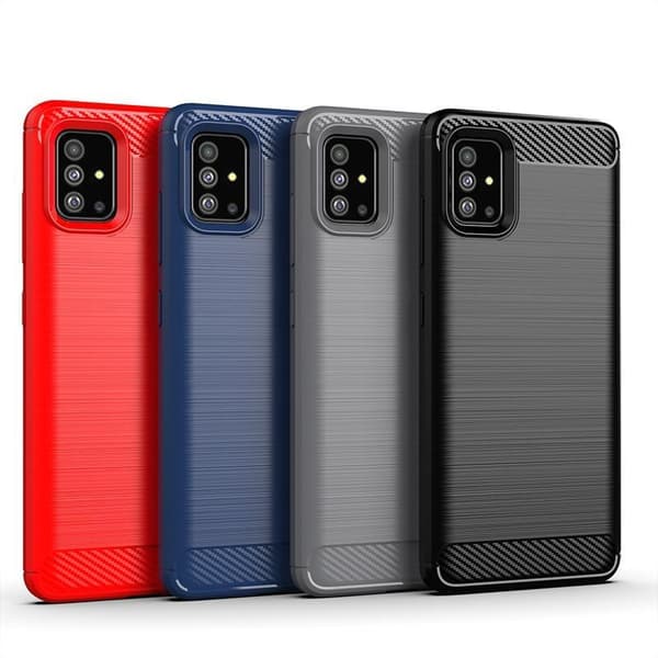 SKALO Samsung A51 Armor Carbon Iskunkestävä TPU suojakuori
