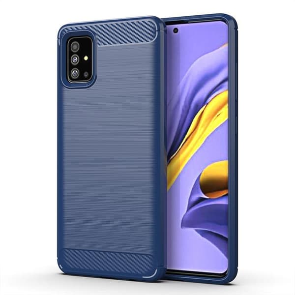 SKALO Samsung A51 Armor Carbon Iskunkestävä TPU suojakuori