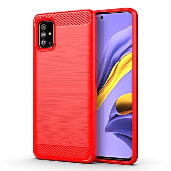 SKALO Samsung A51 Armor Carbon Iskunkestävä TPU suojakuori