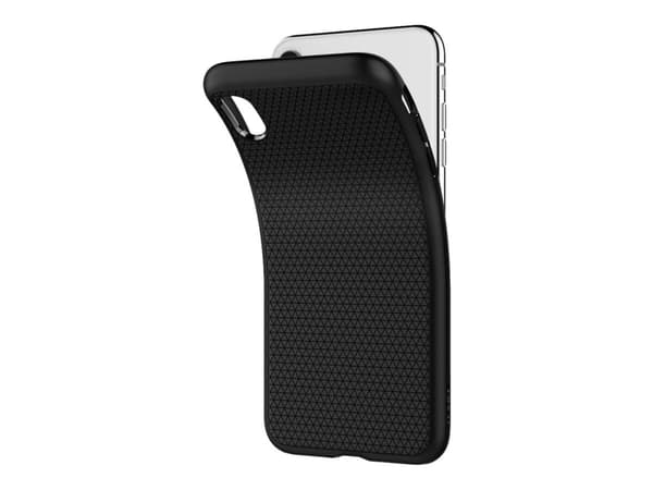 Spigen Liquid Air - Baksidesskydd för mobiltelefon - termoplastisk polyuretan (TPU) - mattsvart - för Apple iPhone XR