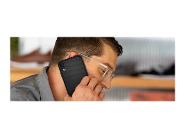 Spigen Liquid Air - Baksidesskydd för mobiltelefon - termoplastisk polyuretan (TPU) - mattsvart - för Apple iPhone XR