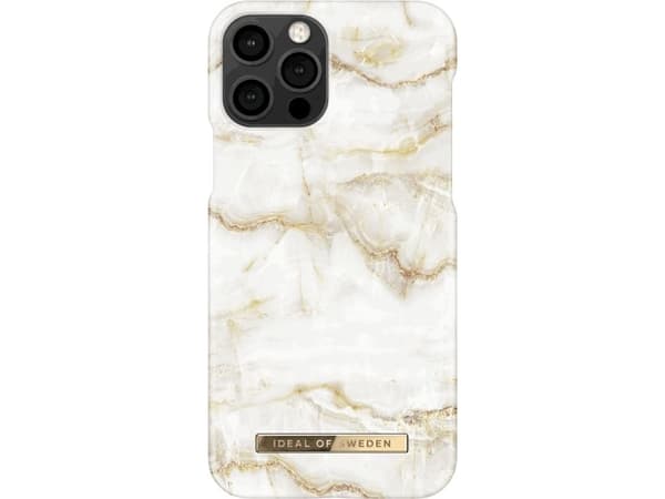 IDEAL OF SWEDEN Fashion Case - Baksidedeksel for mobiltelefon - plastikk - gyllen perlemarmor - for Apple iPhone 12, 12 Pro