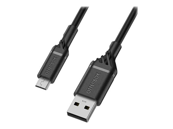 OtterBox Standard - USB-kabel - Micro-USB type B (hann) til USB (hann) - USB 2.0 - 3 A - 2 m - svart