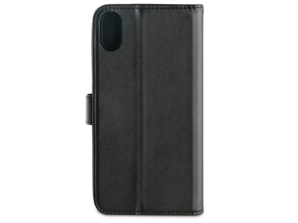 Vivanco Book case - Lommebok for mobiltelefon - fauxlær - svart - for Apple iPhone XS Max